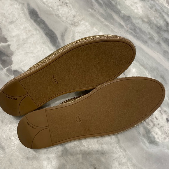 PRADA espadrille slides in gold - Picture 4 of 7